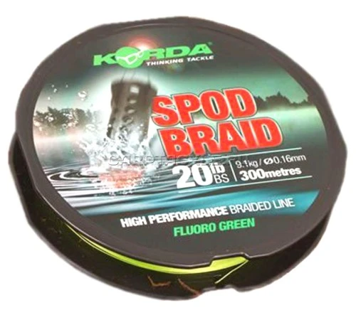 Шнур сподовый Korda Spod Braid 300м 20lb Fluo Green